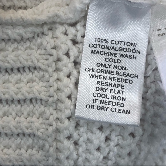 Ann Taylor Loft Size M cotton pullover white boxy slightly cropped sweater - Picture 6 of 7